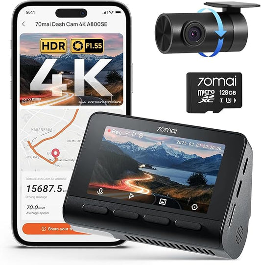 4K Dash Cam Front and Rear with GPS & WiFi